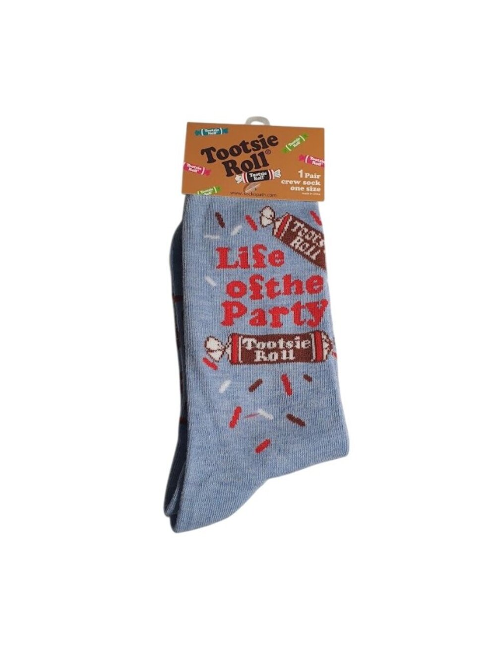 Tootsie Roll Crew Socks Life Of Party Blue Sprinkles Fun Novelty One Size Unisex